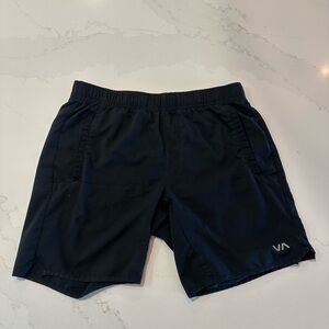 Black RVCA Yogger Athletic Shorts
